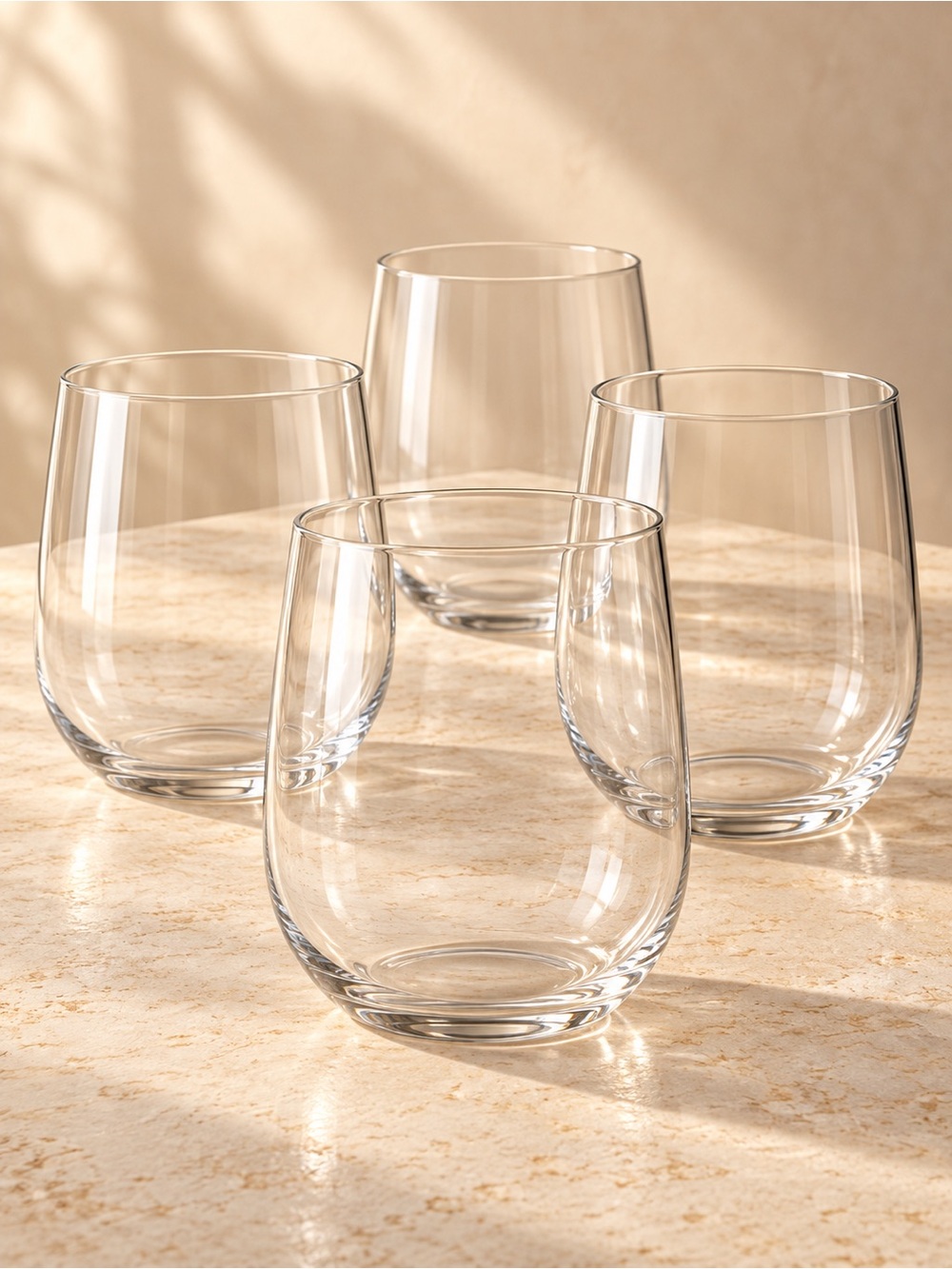Libbey Monroe Stemless Wine Glasses, Set of 4, 16.8 oz